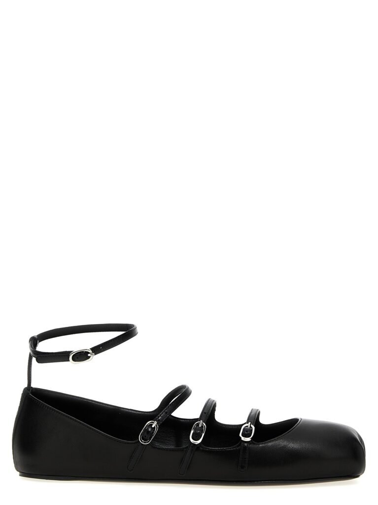 Leather strap ballet flats