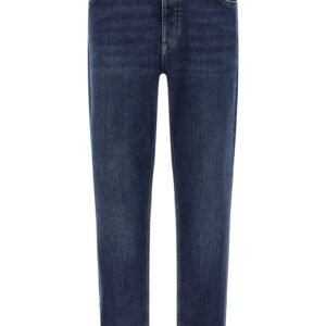 Logo embroidery stretch jeans