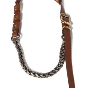 Metal and leather necklace