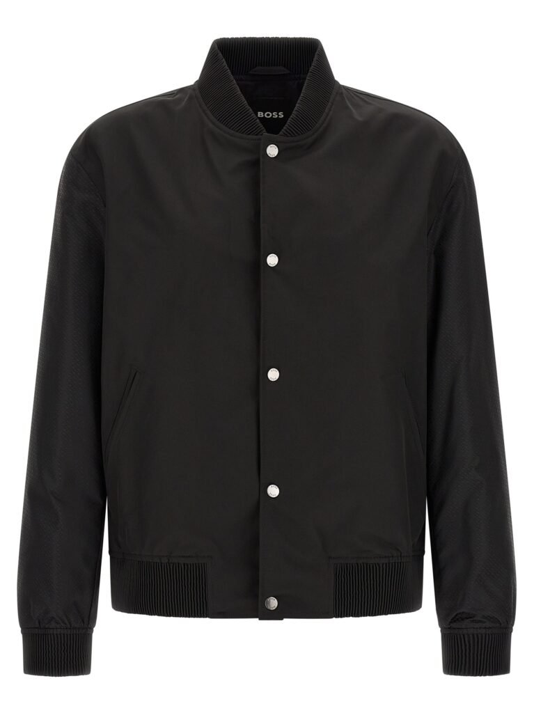 Monogram sleeve bomber jacket