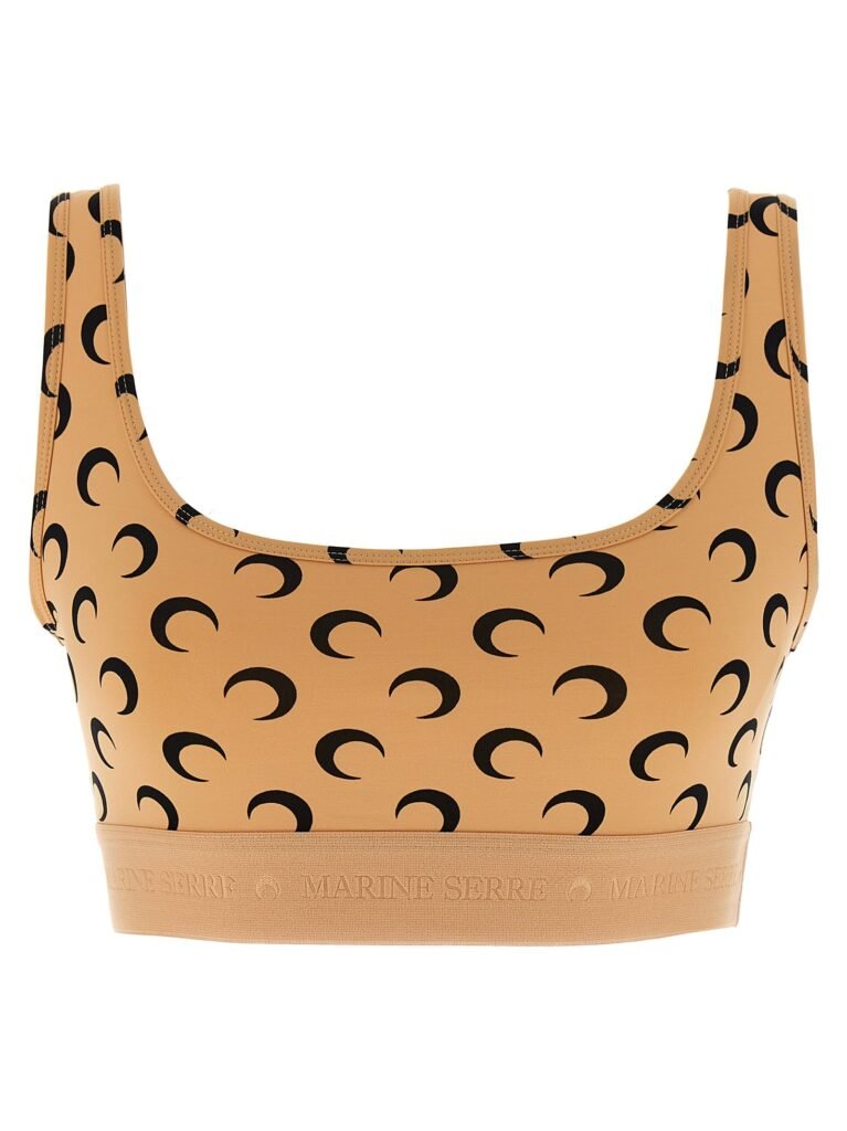 Moon Printed Jersey' cropped top