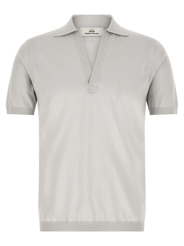 Open collar polo shirt