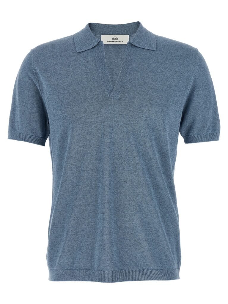 Open collar polo shirt