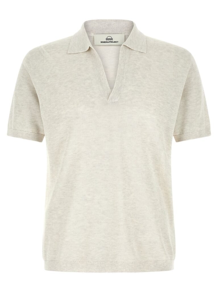 Open collar polo shirt