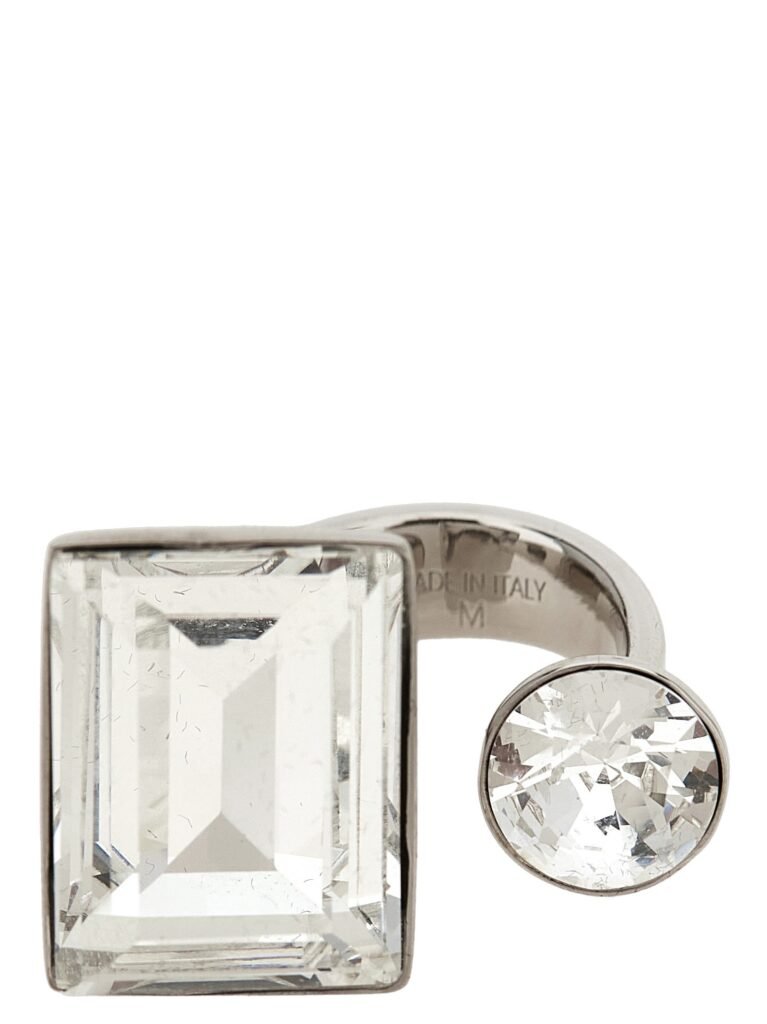 Open ring with crystals