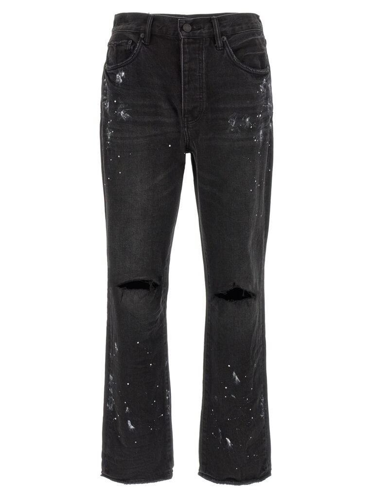 P011 Knee Slit Paint' jeans