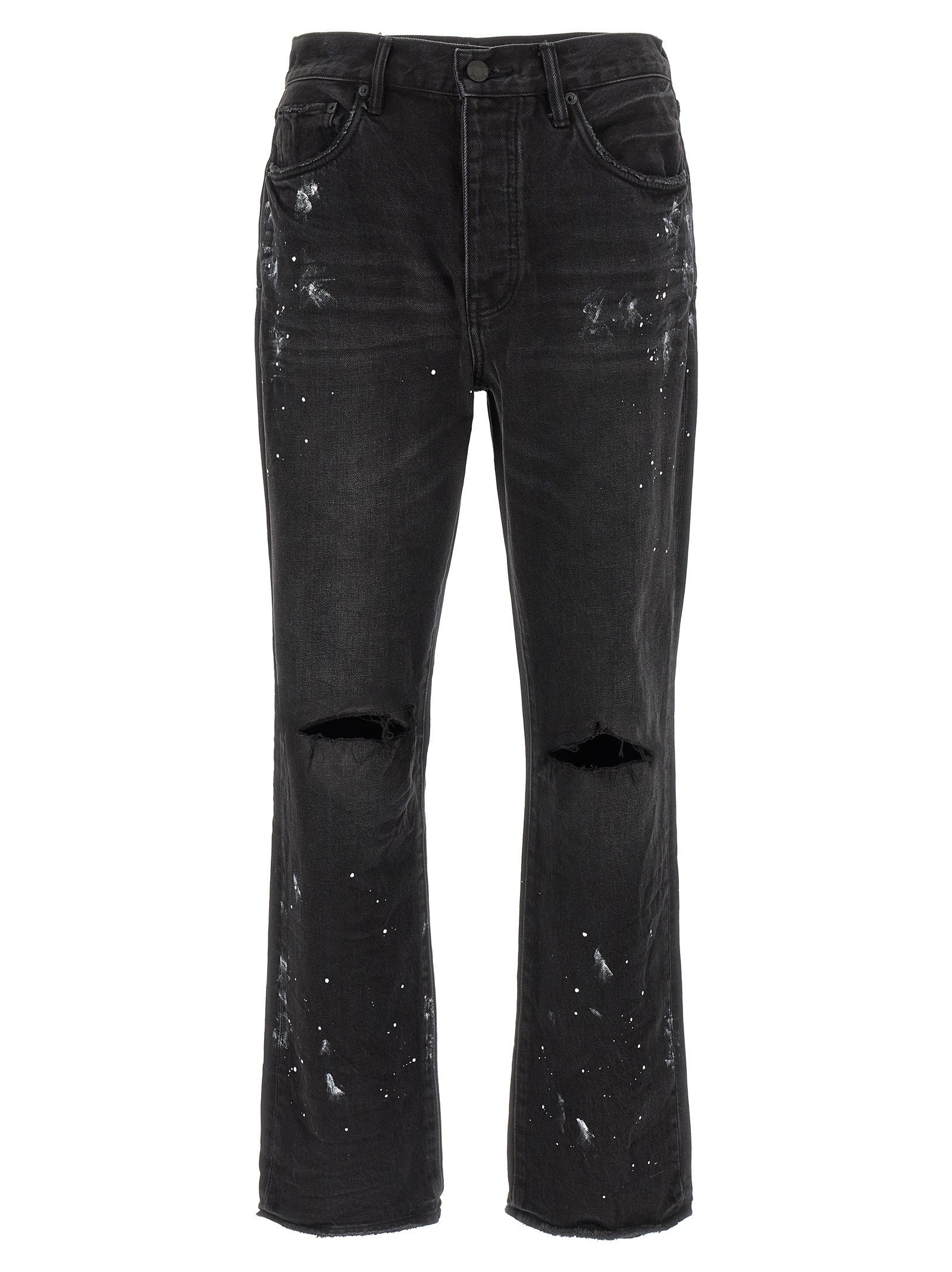 P011 Knee Slit Paint' jeans
