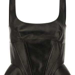 Peplos leather top
