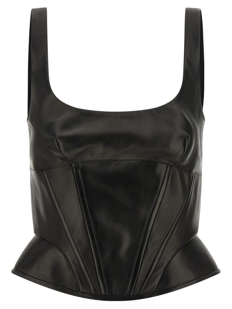 Peplos leather top