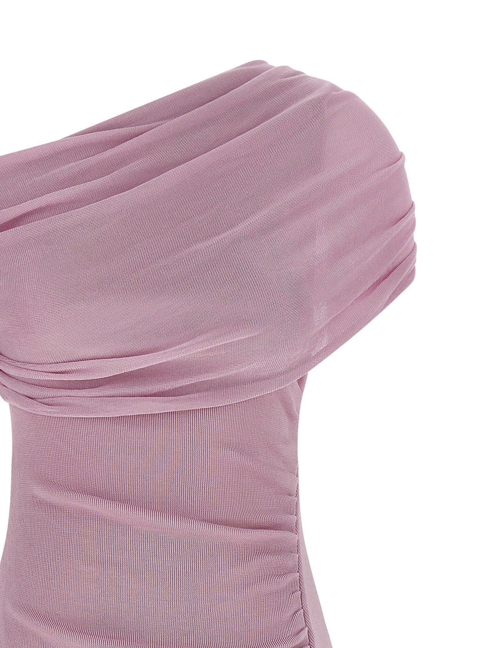 Pink Cotton Draped Knit Midi' dress - Image 3