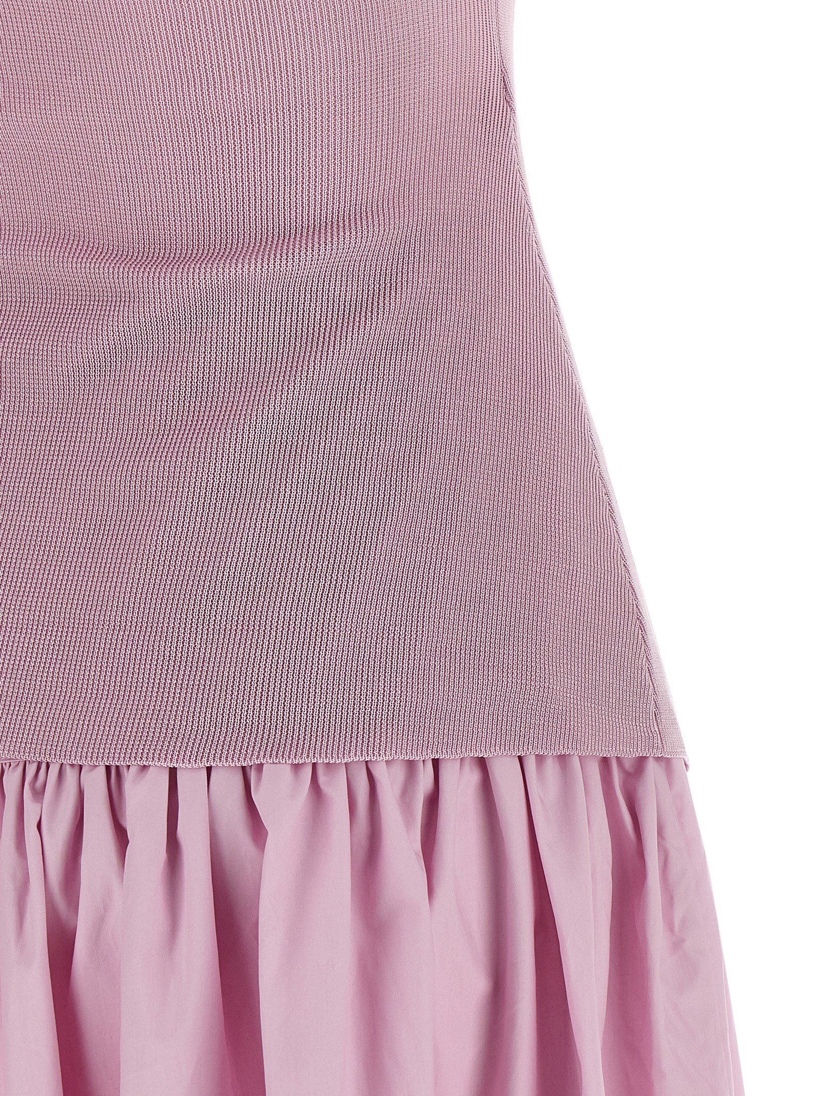 Pink Cotton Draped Knit Midi' dress - Image 4