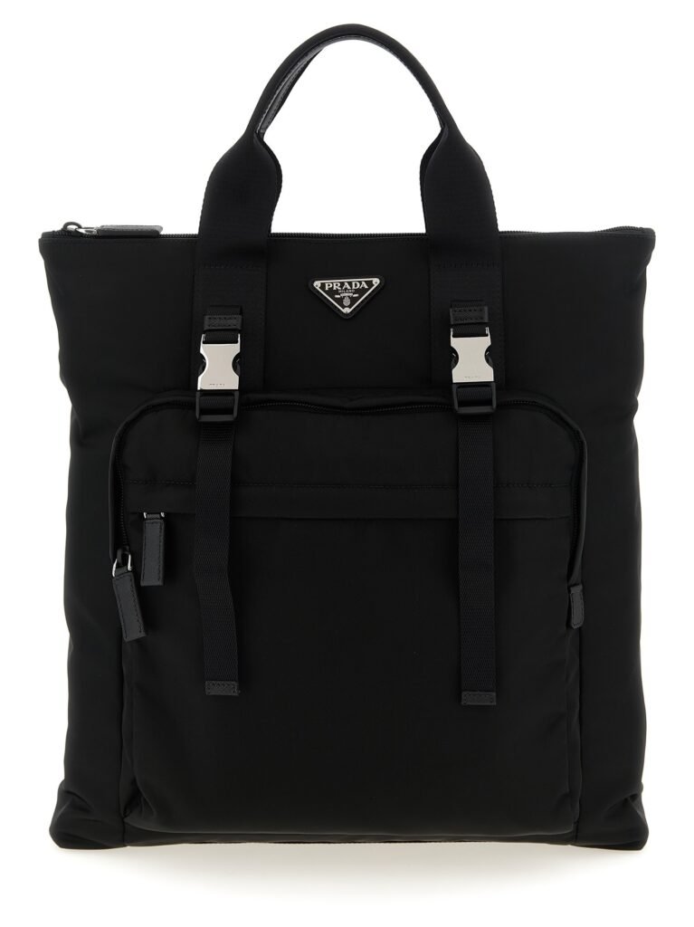 Re-Nylon and Saffiano backpack shopping bag