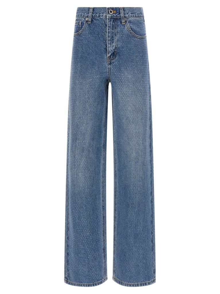 Rhinestone Denim Straight Leg' jeans