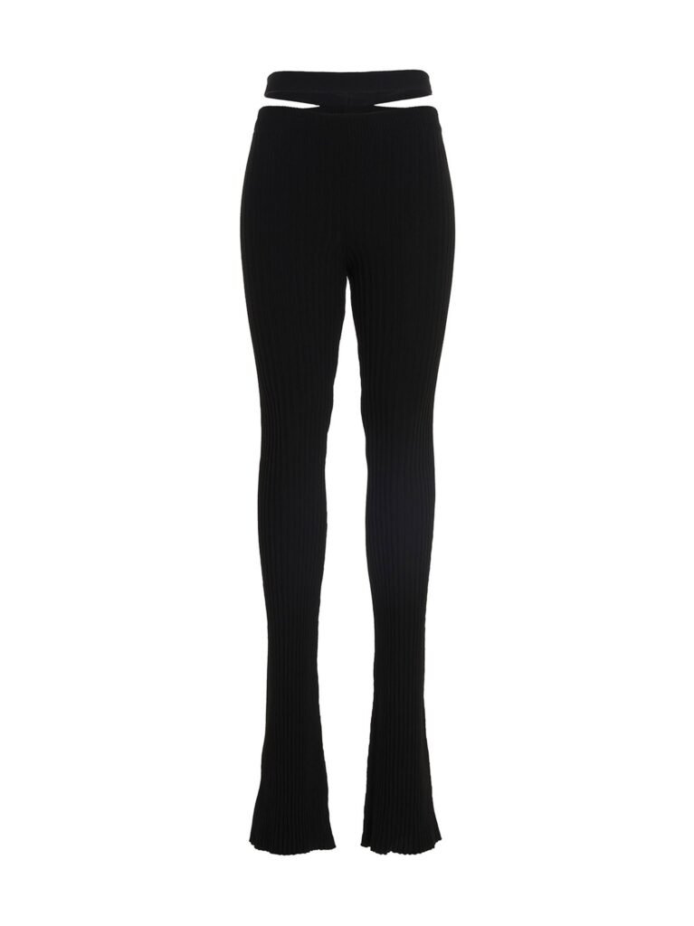 Ribbed flared trousers