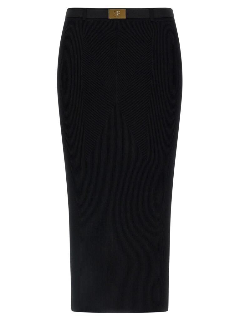 Ribbed knit skirt