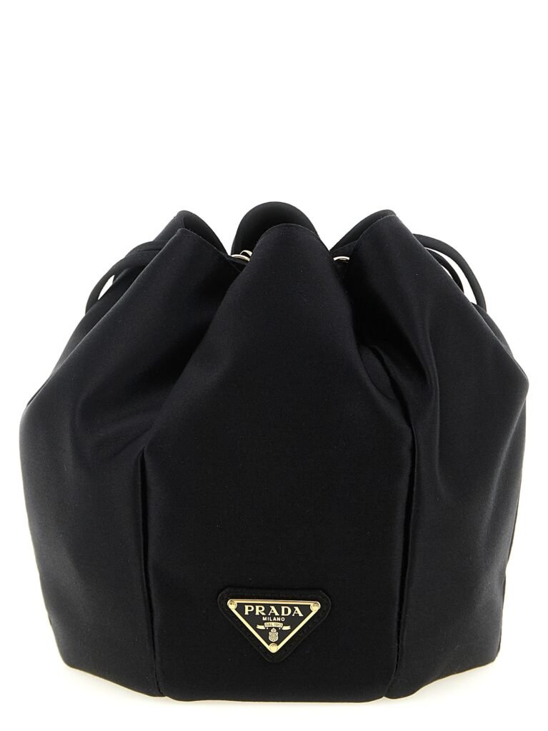Satin mini bucket bag