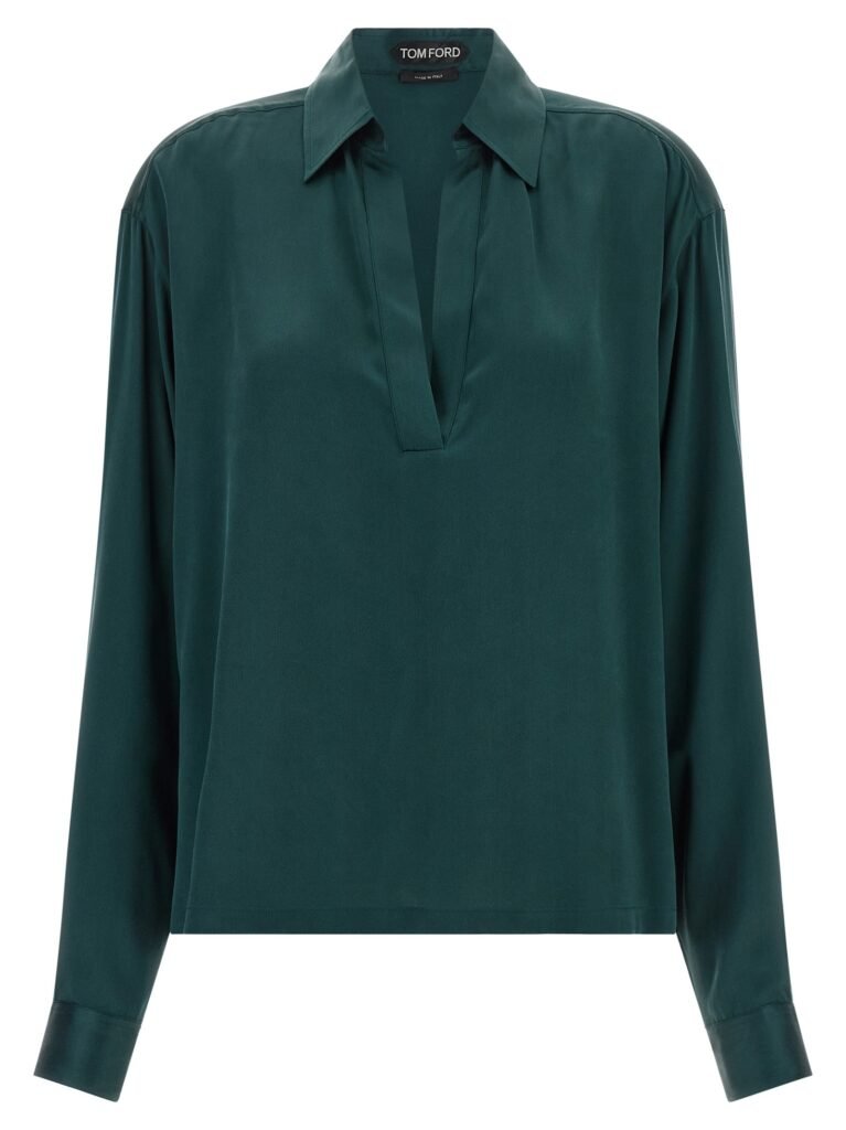 Satin silk polo shirt