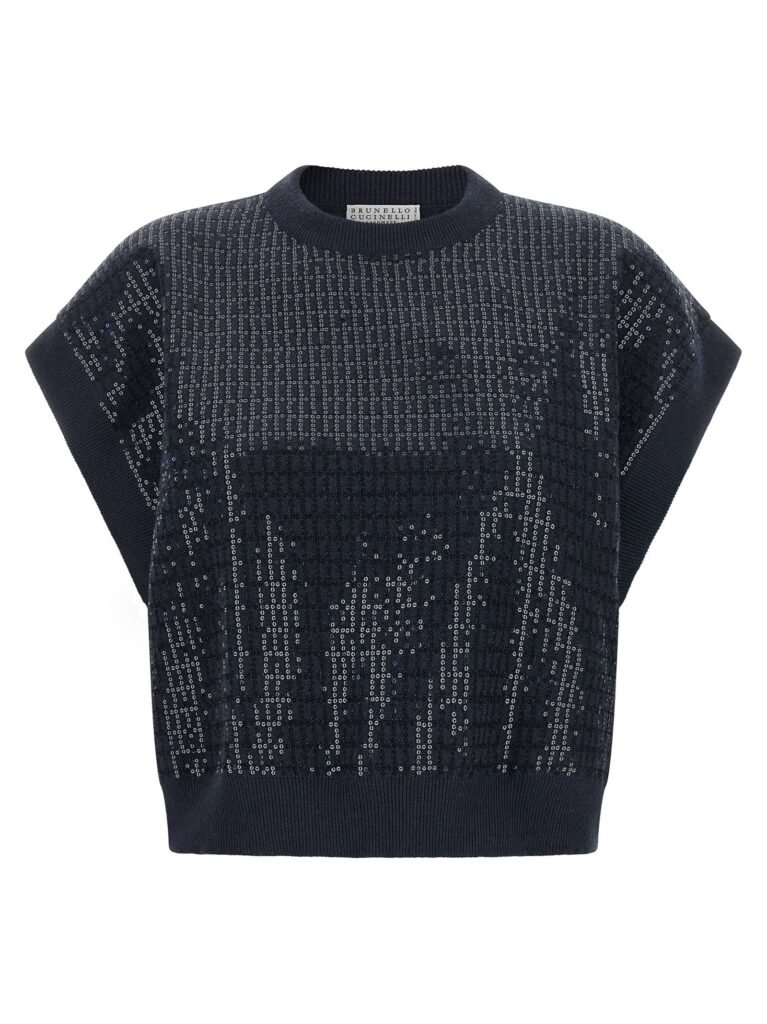 Sequin embroidered sweater