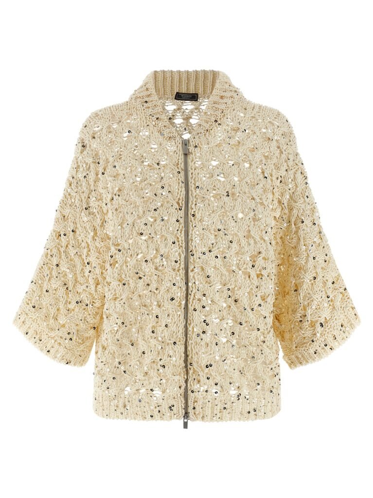 Sequin mesh cardigan