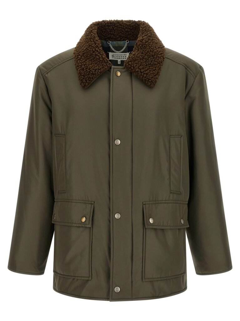 Shearling collar parka