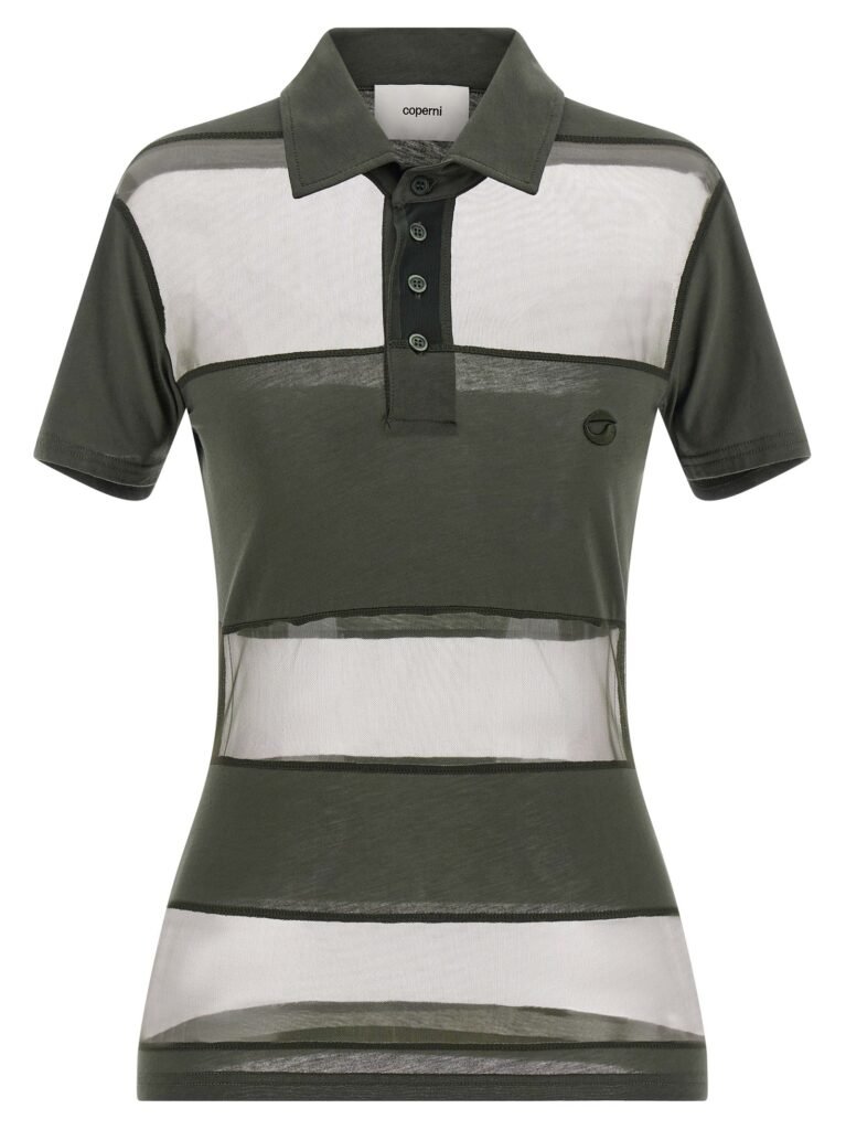 Sheer Striped' polo shirt