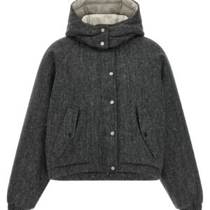'Shiny Zipper Pull' down jacket