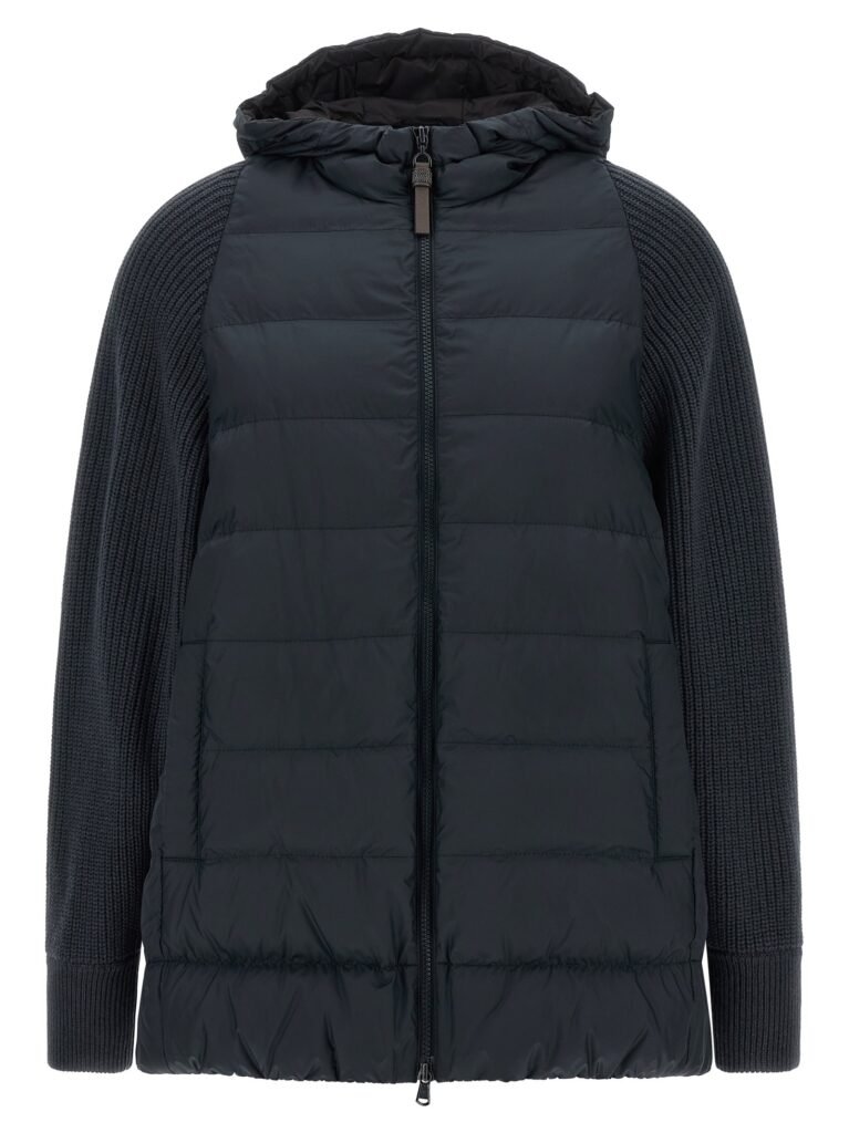 'Shiny Zipper Pull' down jacket