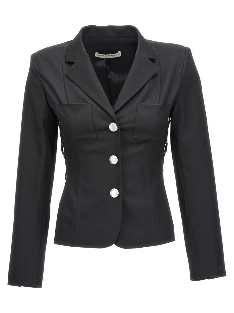Single breast lace-up blazer jacket