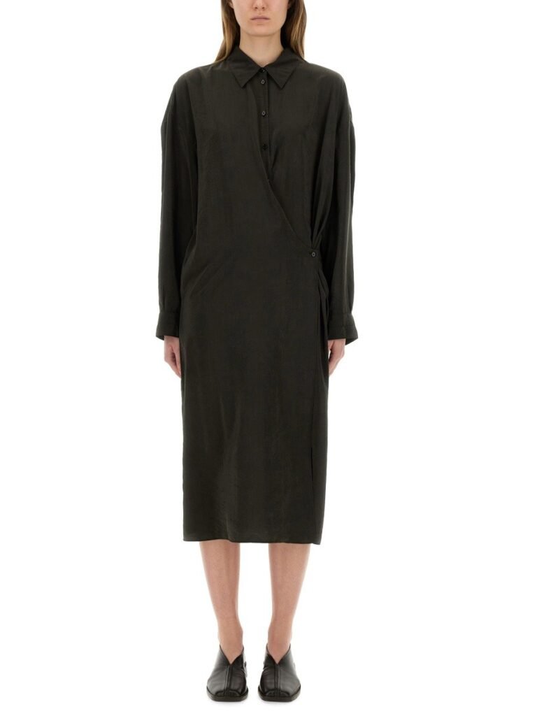 "STRAIGHT COLLAR TWISTED" DRESS