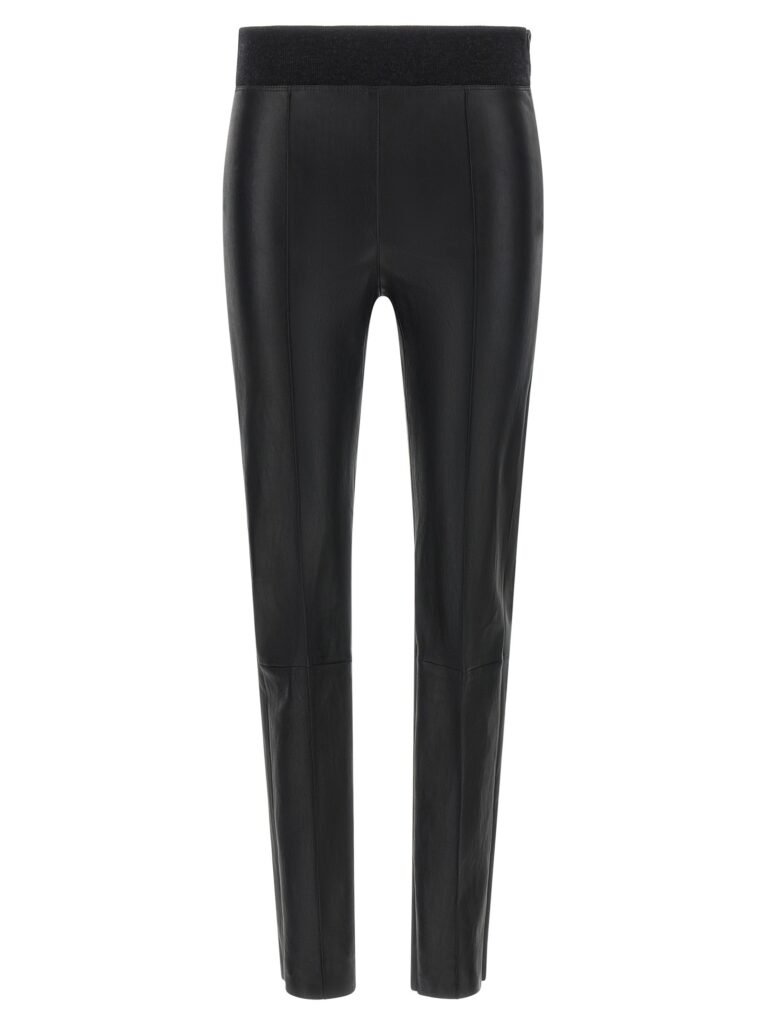 Stretch nappa leather leggings
