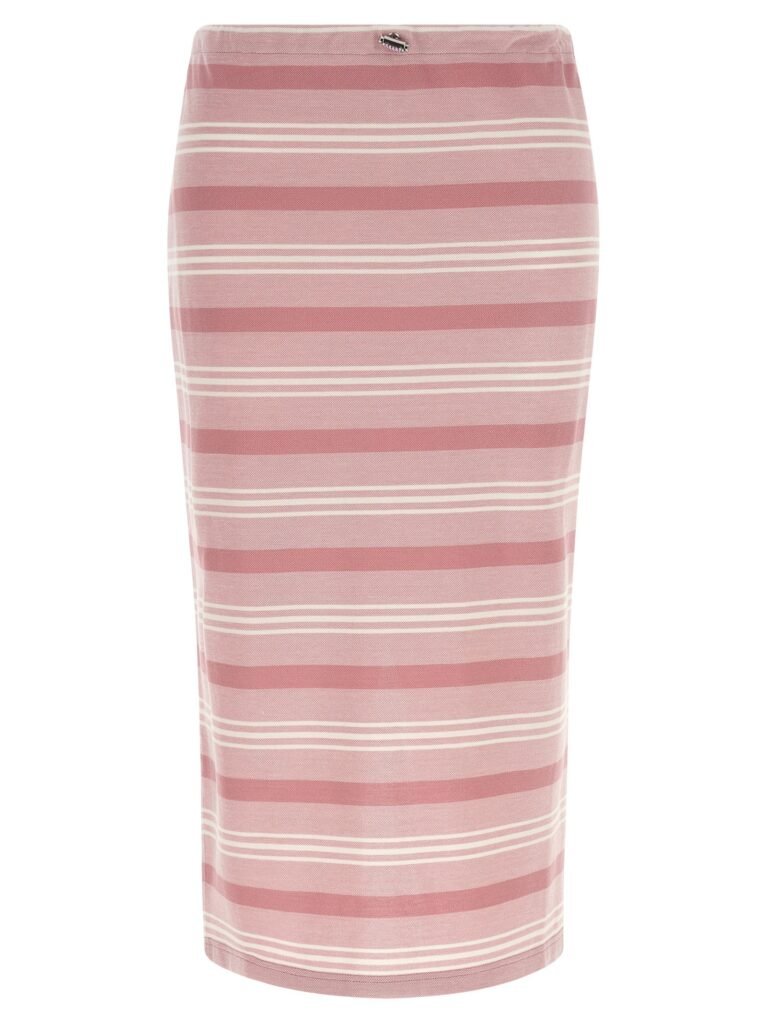 Striped piqué skirt