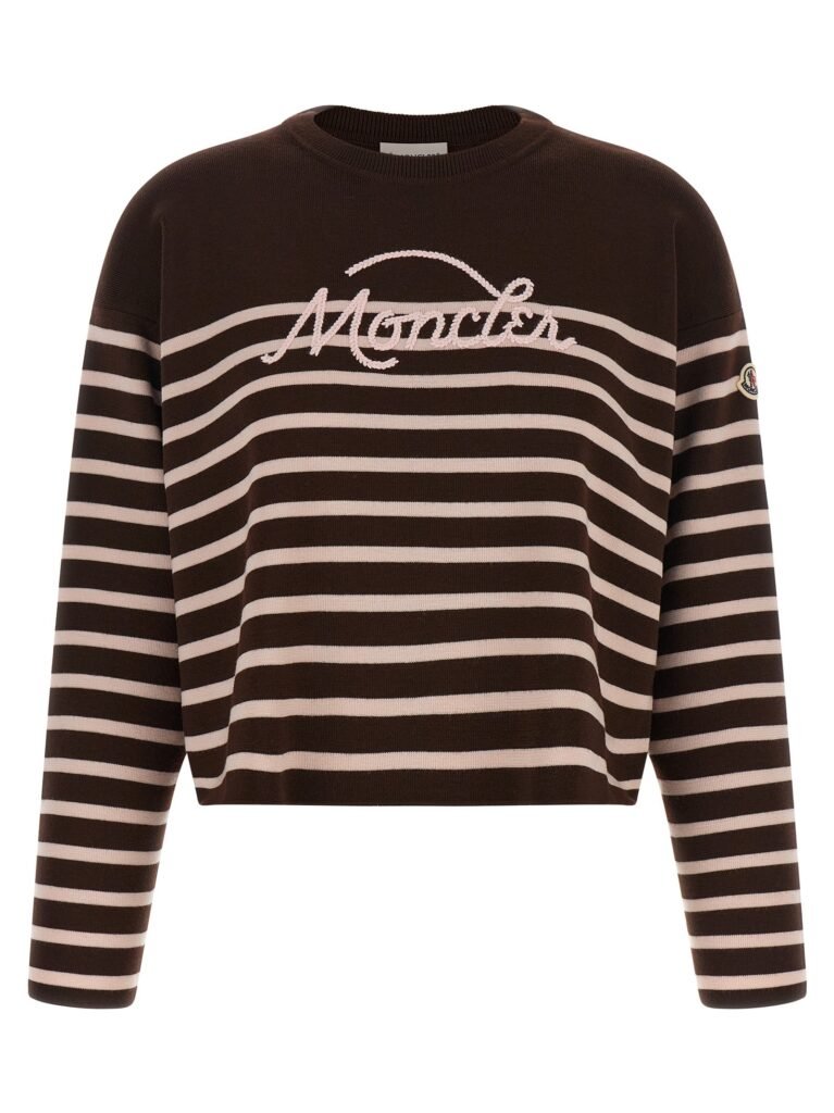 Striped sweater with embroidery