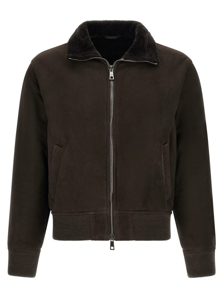 Suede bomber jacket