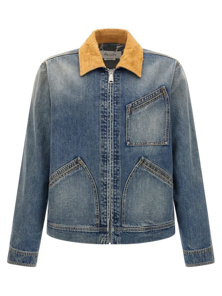 Suede denim jacket