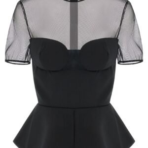 Tailored Bustier With Sheer Neckline' top