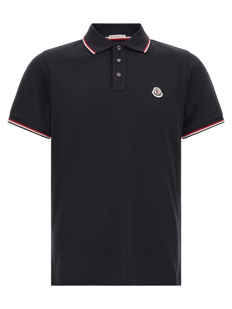 Cotton polo shirt with Logo patch
