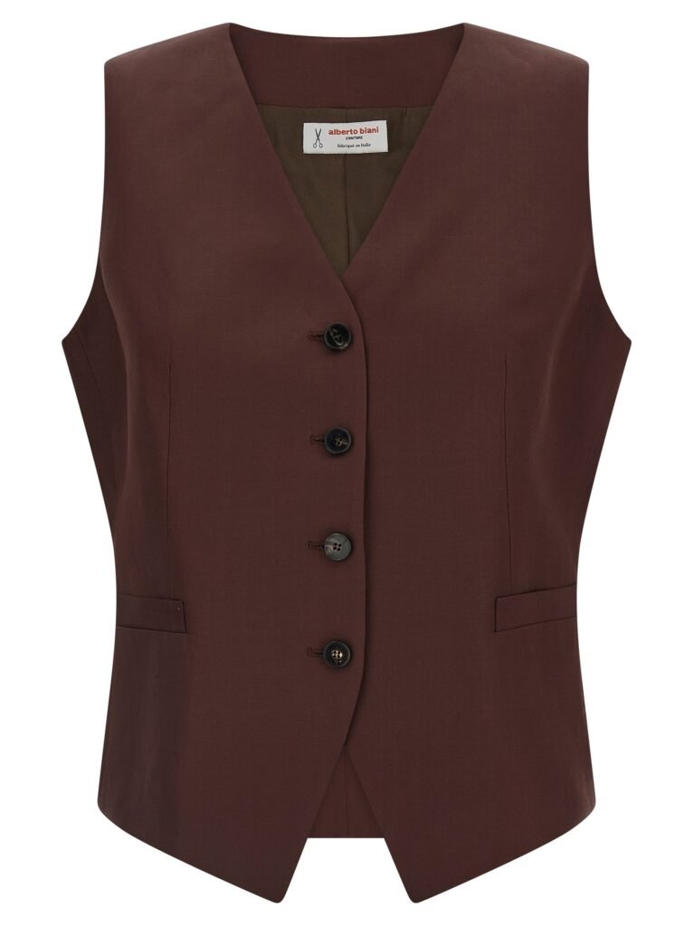 Viscose and linen vest
