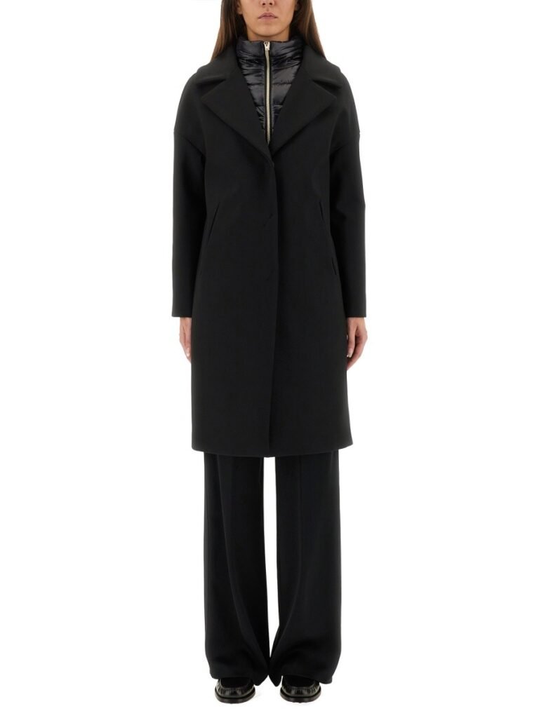 WOOL COAT WITH TECHNICAL BIB