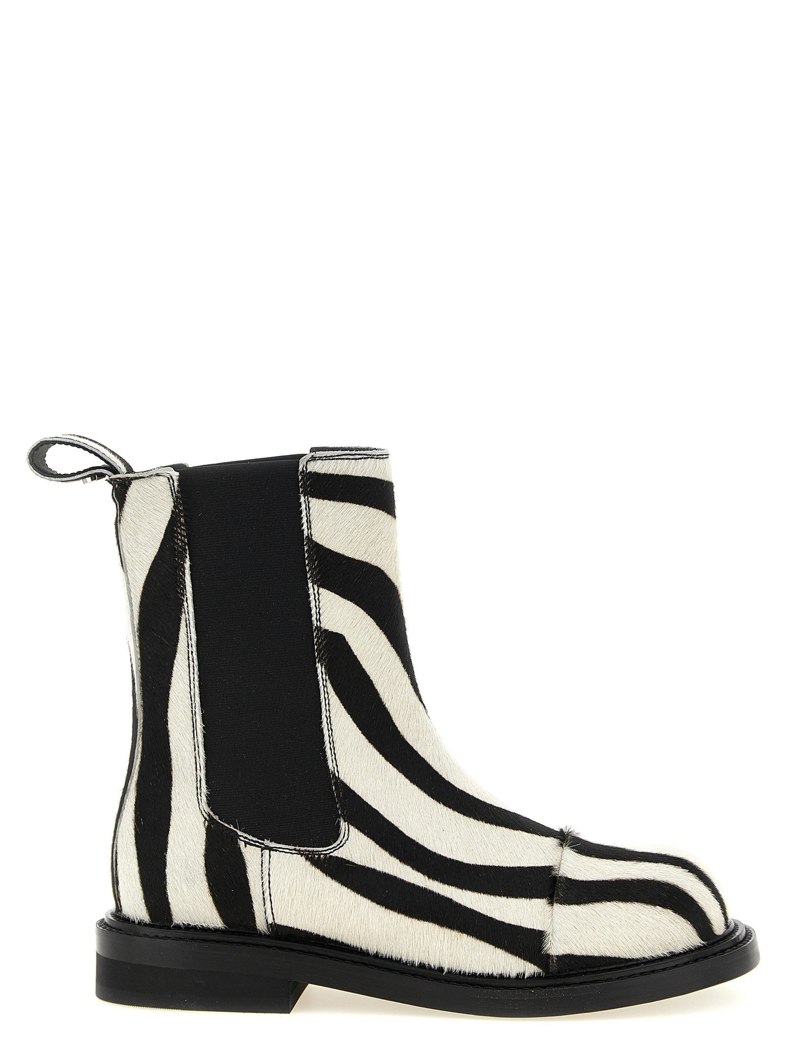Zebra pony ankle boots